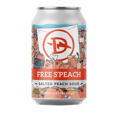 Dainton Free S'Peach Salted Peach Sour 375ml Can Craft Beer Dainton Brewery