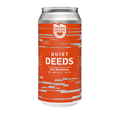 Deeds Full Disclosure IPA Craft Beer Deeds Brewing