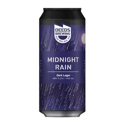 Deeds Midnight Rain Dark Lager 440ml Can Craft Beer Deeds Brewing
