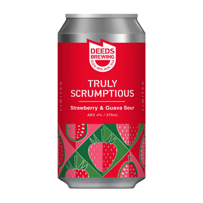 Deeds Truly Scrumptious Strawberry & Guava Sour 375ml Can Craft Beer Deeds Brewing