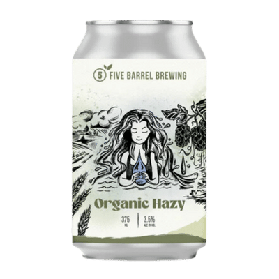 Five Barrel Organic Hazy Pale 375ml Can Craft Beer Five Barrel Brewing