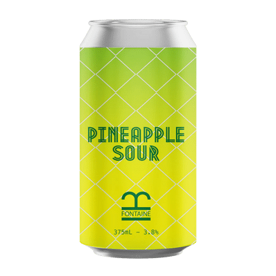 Fontaine Golden Cylinder Pineapple Sour 375ml Can Craft Beer Beer Fontaine