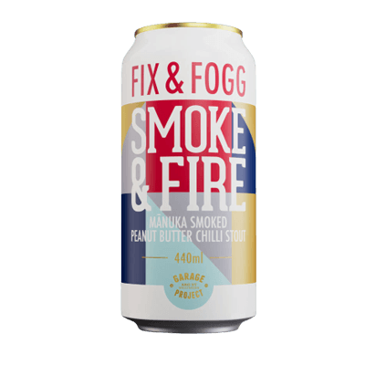 Garage Project Smoke & Fire Manuka Smoked Peanut Butter Chilli Stout 440ml Can Craft Beer Garage Project