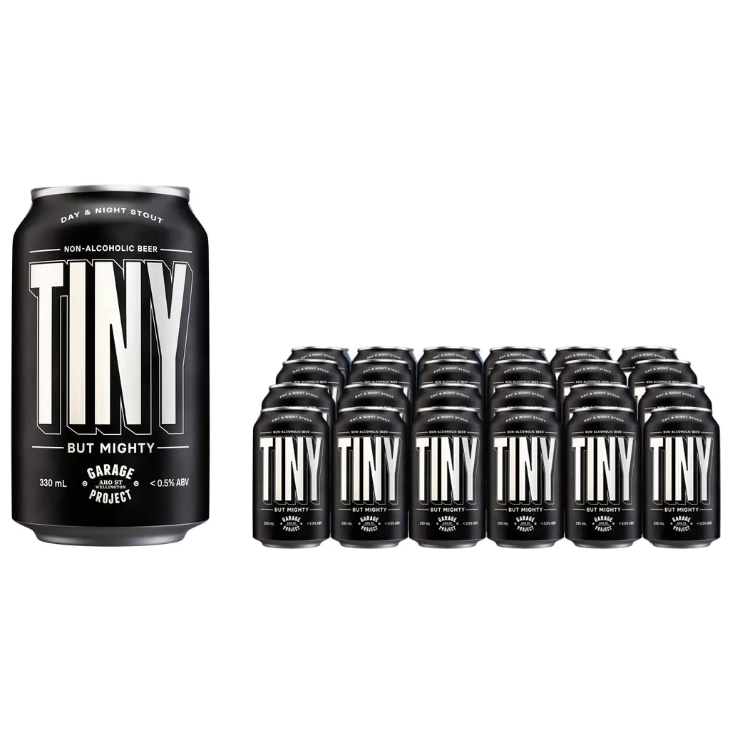 Garage Project Tiny Non-Alcoholic Day & Night Stout 330ml Pack of 24 Sans Drinks Bundle Beer Cartel