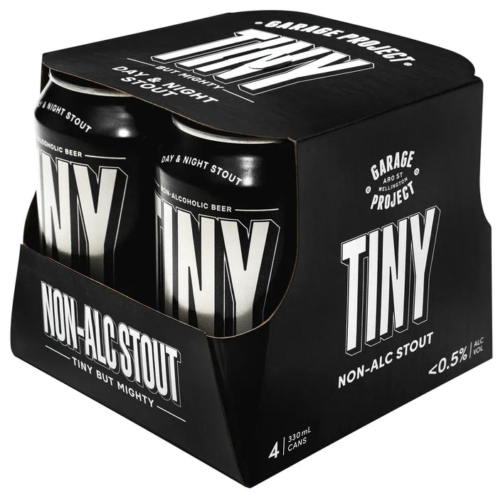 Garage Project Tiny Non-Alcoholic Day & Night Stout 330ml Pack of 4 Sans Drinks Bundle Beer Cartel