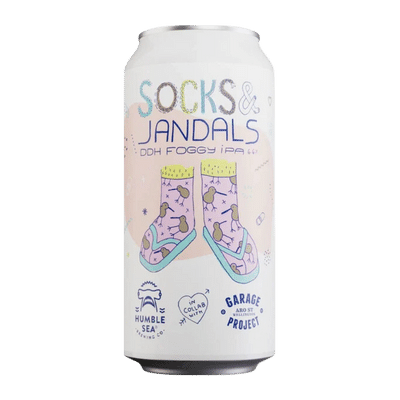 Garage Project x Humble Sea Brewing Socks & Jandals DDH Foggy IPA 440ml Can Craft Beer Garage Project