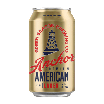 Green Beacon Anchor Premium American Lager 375ml Can Craft Beer Green Beacon Brewing Co