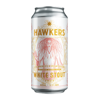 Hawkers BBA White Stout 2023 Strawberries & Cream Edition 440ml Can Craft Beer Hawkers Beer