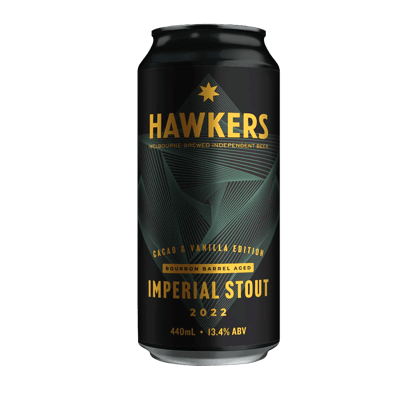 Hawkers Bourbon Barrel Aged Imperial Stout 2022 Cacao & Vanilla Edition 440ml Can Craft Beer Hawkers Beer