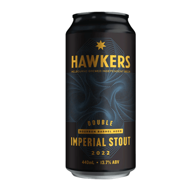 Hawkers Double Bourbon Barrel Aged Imperial Stout 2022 440ml Can Craft Beer Hawkers Beer