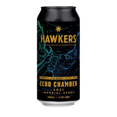 Hawkers Echo Chamber Feedback Loop Whisky Barrel Aged Imperial Stout 440ml Can Craft Beer Hawkers Beer