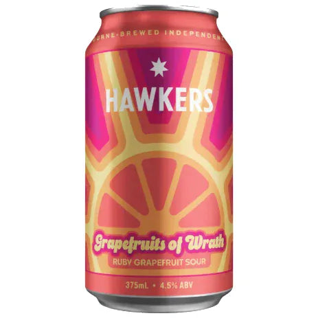 Hawkers Grapefruits Of Wrath Ruby Grapefruit Sour 375ml Can Craft Beer Hawkers