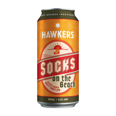 Hawkers Socks On The Beach German Hoppeo West Coast IPA 440ml Can Craft Beer Hawkers
