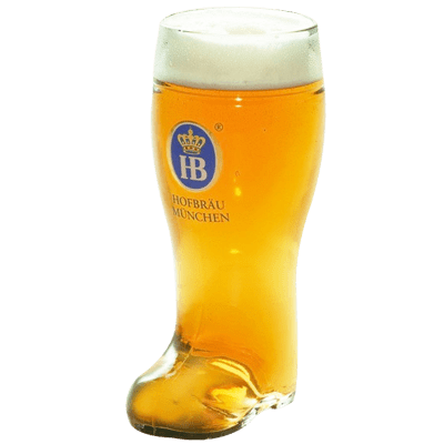 Hofbrau German Beer Boot Glass 1 Litre Single Glassware Hofbrau