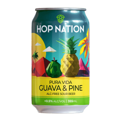 Hop Nation Pura Vida Guava & Pine Alc-Free Sour Beer 355ml Can Craft Beer Hop Nation Brewing Co