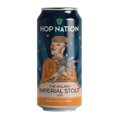 Hop Nation The Kalash 2025 Bourbon Barrel Aged Russian Imperial Stout 440ml Can Craft Beer Hop Nation