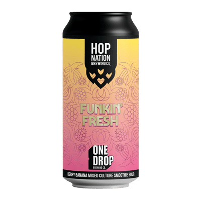 Hop Nation x One Drop Funkin' Fresh Berry & Banana Smoothie Sour 440ml Can Craft Beer Hop Nation Brewing Co