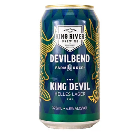 King River X Devilbend King Devil Helles Lager 375ml Can Single Craft Beer King River Brewing