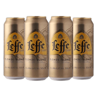 Leffe Blonde 500ml Can 4 Pack Craft Beer Leffe