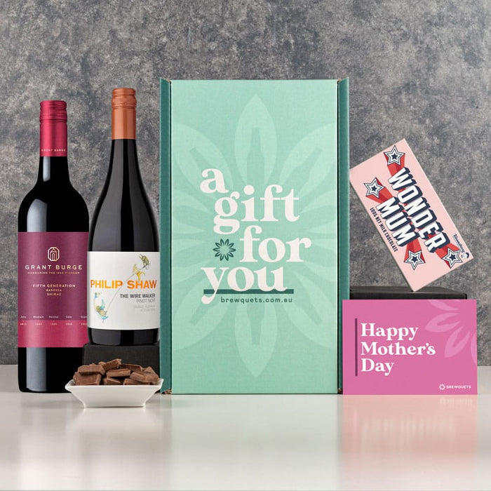 Mother's Day Duo Wine Hamper Duo Red (Shiraz & Pinot Noir) Gift Packs Brewquets
