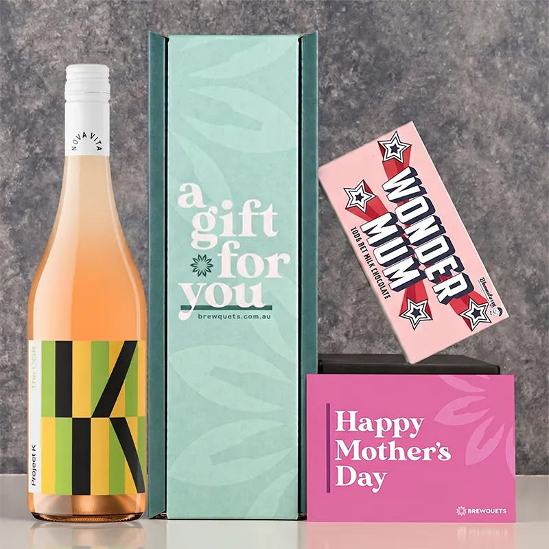 Mother's Day Wine & Chocolate Hamper Premium White ($30) Gift Packs Brewquets