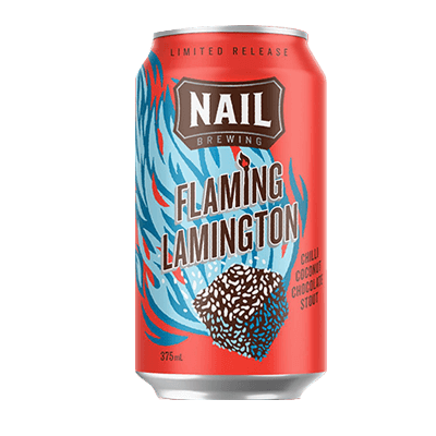 Nail Flaming Lamington 2021 Chilli Coconut Chocolate Stout 375ml Can Craft Beer Nail Brewing
