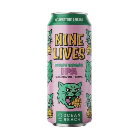 Ocean Reach Nine Lives West Coast IPA 500ml Can Craft Beer Ocean Reach Brewing