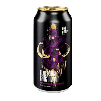 One Drop Blueberry & Choc Muffin Nitro Imperial Pastry Stout Single Craft Beer One Drop Brewing Co