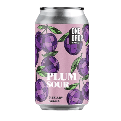 One Drop Plum Sour Berliner Weisse 375ml Can Craft Beer One Drop Brewing Co