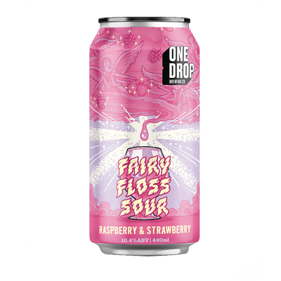 One Drop Raspberry & Strawberry Fairy Floss Sour 440ml Can Craft Beer One Drop Brewing Co