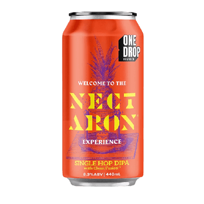 One Drop Welcome To The Nectaron Experience Clean Fusion Single Hop DIPA 440ml Can Craft Beer One Drop Brewing Co