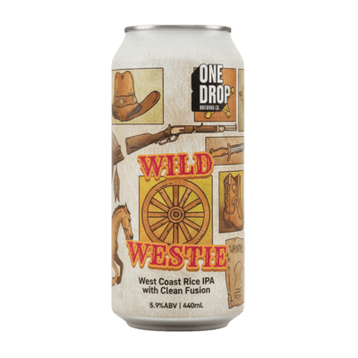 One Drop Wild Westie West Coast Rice IPA with Clean Fusion 440ml Can Craft Beer One Drop