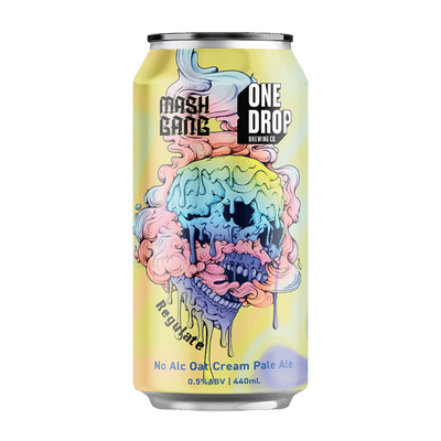One Drop x Mash Gang Regulate No Alc Oat Cream Pale Ale 440ml Can Craft Beer One Drop Brewing Co