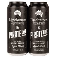 Pirate Life /Limeburners 2022 Whisky Barrel Aged Imperial Stout 500ml Can Twin Pack Craft Beer Pirate Life Brewing