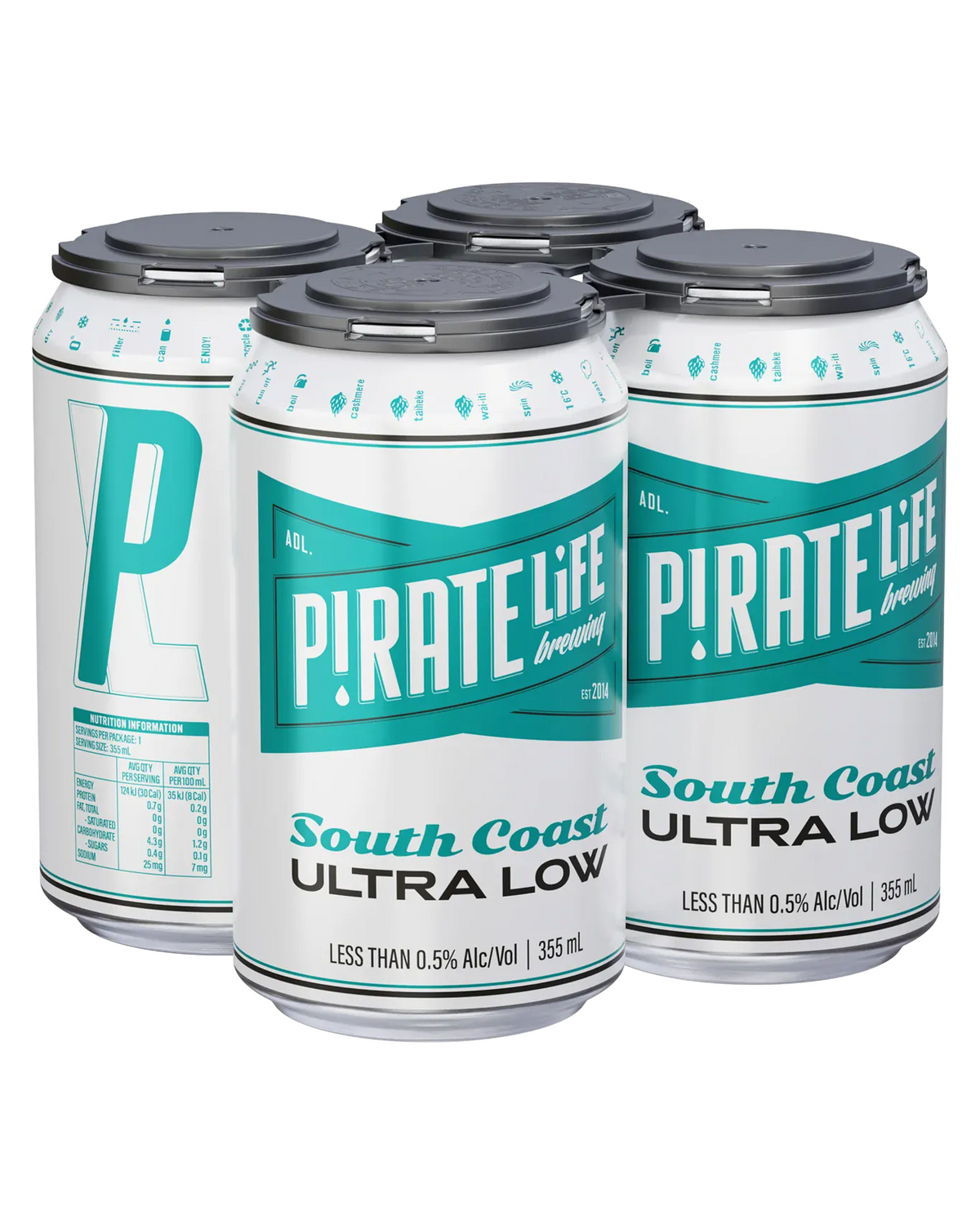 Pirate Life South Coast Ultra Low Can Pack of 4 Sans Drinks Bundle Beer Cartel