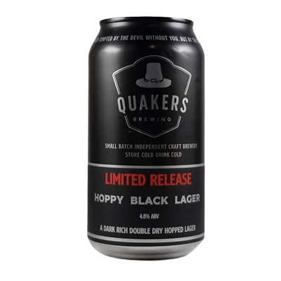 Quakers Hat Hoppy Black Lager Craft Beer Quakers Hat Brewing