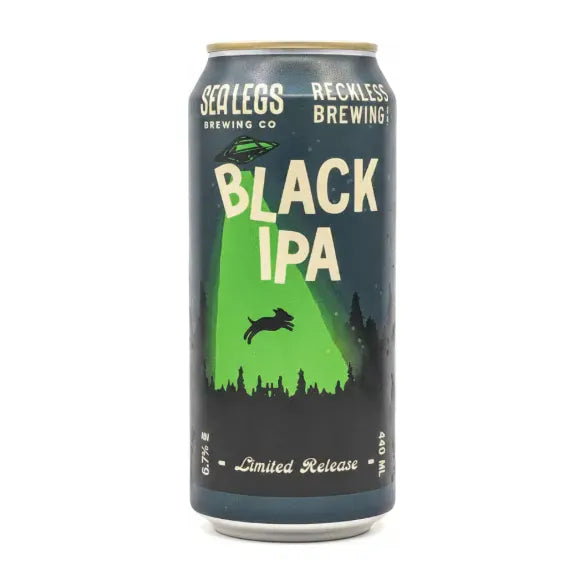 Reckless and Sealegs Black IPA 440ml Can Craft Beer Reckless