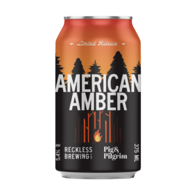 Reckless x Pig and Pilgrim American Amber Ale 375ml Can Craft Beer Reckless