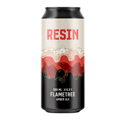 Resin Flame Tree Amber Ale 500ml Can Craft Beer Resin