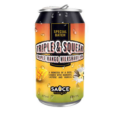 Sauce Triple & Squeak Triple Mango Milkshake IPA 375ml Can Craft Beer Sauce Brewing Co
