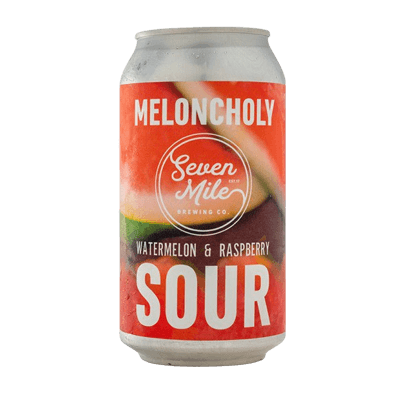 Seven Mile Meloncholy Watermelon & Raspberry Sour Ale 375ml Can Craft Beer Seven Mile Brewing Co.