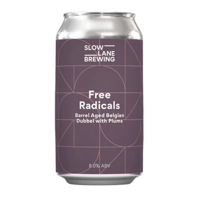 Slow Lane Free Radicals Barrel Aged Belgian Dubbel with Plums 375ml Can Craft Beer Slow Lane Brewing