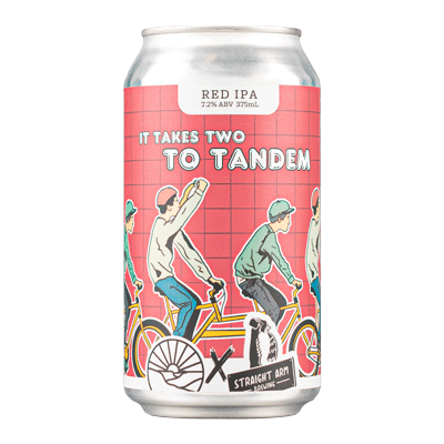 Squinters x Straight Arm Brewing Co It Takes Two To Tandem Red IPA 375ml Can Craft Beer Squinters Brewing Co