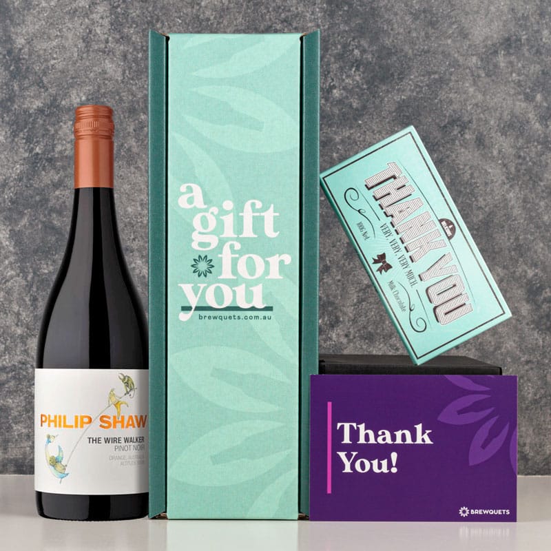 Thank You Wine & Chocolate Hamper Pinot Noir Gift Packs Brewquets