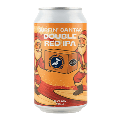The Coastal Brewing Co Surfin' Santas Double Red IPA 375ml Can Craft Beer The Coastal Brewing Company