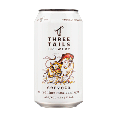 Three Tails Cerveza Salted Lime Mexican Lager 375ml Can Craft Beer Three Tails Brewery