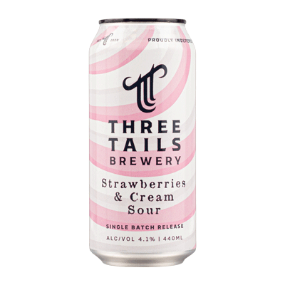 Three Tails Strawberries & Cream Sour 440ml Can Craft Beer Three Tails Brewery