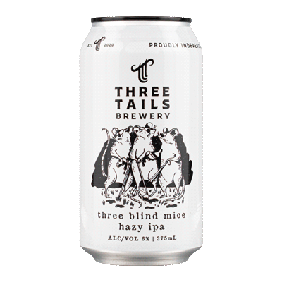 Three Tails Three Blind Mice Hazy IPA 375ml Can Craft Beer Three Tails Brewery