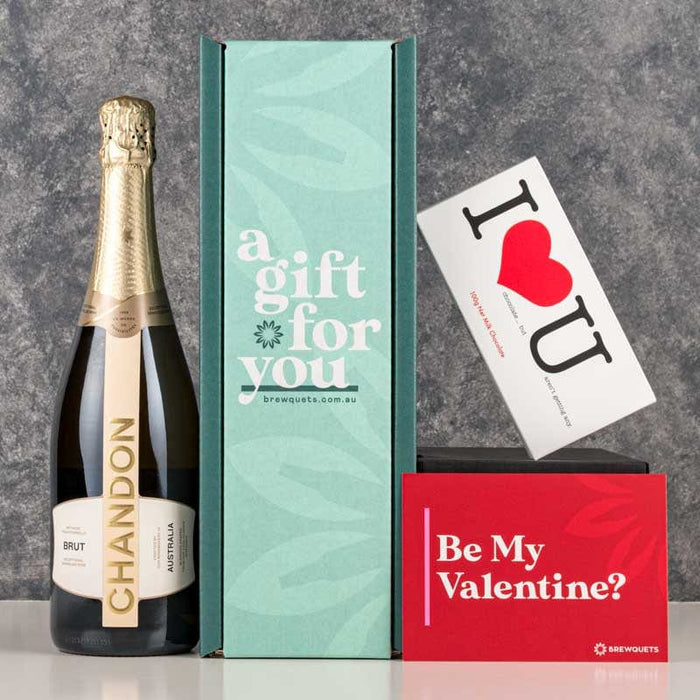 Valentine's Sparkling Wine & Chocolate Hamper Champagne & Sparkling Brewquets