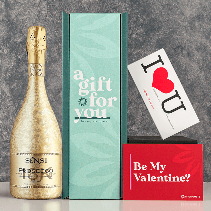 Valentine's Sparkling Wine & Chocolate Hamper Sensi Prosecco Calappiano 18k Prosecco 750ml Bottle Wine Beer Cartel
